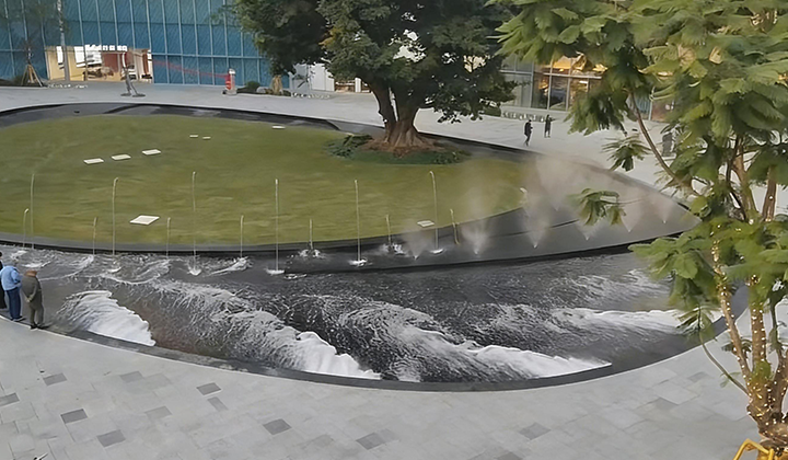 潮汐喷泉，邂逅一场会呼吸的喷泉水景-水云间景观
